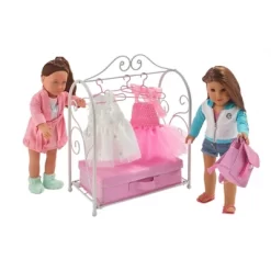 Badger Basket Scrollwork Metal Doll Armoire With Storage Dresses And Accessories - White/Pink -Dollhouse Dreams Deals Store GUEST 0014fad7 2841 4f74 9b1b c42aa30ece85