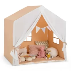 Costway Kid's Play Tent Toddler Playhouse Castle Solid Wood Frame With Washable Mat Orange/Pink 20 Costway Kid's Play Tent Toddler Playhouse Castle Solid Wood Frame With Washable Mat Orange/Pink -Dollhouse Dreams Deals Store GUEST 047e9926 e500 482c a311 223389d36b16