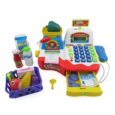 Insten Electronic Cash Register Toy For Kids, Play Food With Supermarket Pretend Play 5 Insten Electronic Cash Register Toy For Kids, Play Food With Supermarket Pretend Play - Image 5