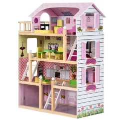 Costway Doll Cottage Dollhouse W/ Furniture Kids Wood House Playset Children Toy -Dollhouse Dreams Deals Store GUEST 1ff4c331 08a5 4060 9e56 c06531982469