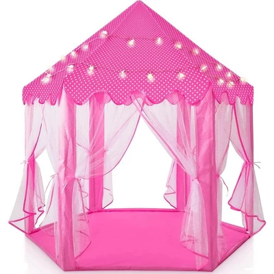 Large Playhouse Tent - Princess Castle Pink With Star Lights And Carry Bag - Play22USA 2 Large Playhouse Tent - Princess Castle Pink With Star Lights And Carry Bag - Play22USA - Image 2