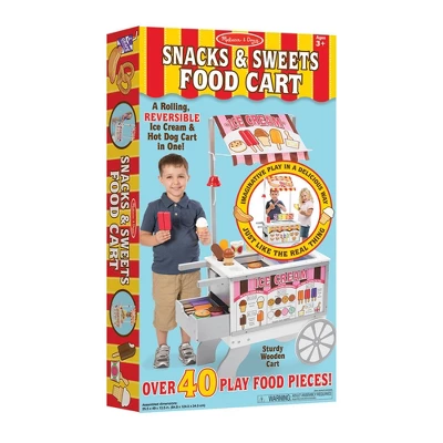 Melissa & Doug Wooden Snacks And Sweets Food Cart - 40+ Play Food Pc, Reversible Awning 2 Melissa & Doug Wooden Snacks And Sweets Food Cart - 40+ Play Food Pc, Reversible Awning - Image 2