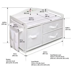 Badger Basket Doll Care Station With Three Baskets And Pocket Organizer - White Rose -Dollhouse Dreams Deals Store GUEST 2ee873fd e177 484f a0bd d90938fb5402