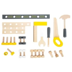 Small Foot Compact Wooden Workbench With Tools