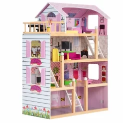 Costway Doll Cottage Dollhouse W/ Furniture Kids Wood House Playset Children Toy -Dollhouse Dreams Deals Store GUEST 320a360d 6234 48bc a183 e42113ee6a5b