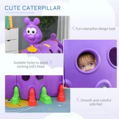 Qaba Caterpillar Climbing Tunnel For Kids Climb-N-Crawl Toy Indoor & Outdoor Toddler Play Structure For 3-6 Years Old, Purple -Dollhouse Dreams Deals Store GUEST 3276fa94 bc0e 4e22 8cc9 dc716924de99