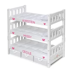 Badger Basket 1-2-3 Convertible Doll Bunk Bed With Bedding And Baskets - White Rose 13 Badger Basket 1-2-3 Convertible Doll Bunk Bed With Bedding And Baskets - White Rose -Dollhouse Dreams Deals Store GUEST 343bd154 7363 4926 99ed 5e5ffc61ae4a