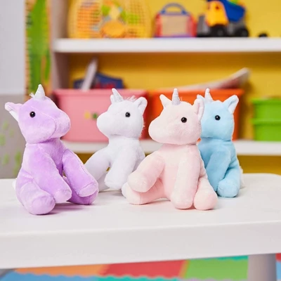 Blue Panda 4-Pack 7” Plush Unicorn Toy Stuffed Animal For Kids Birthday Baby Shower Gifts 2 Blue Panda 4-Pack 7” Plush Unicorn Toy Stuffed Animal For Kids Birthday Baby Shower Gifts - Image 2