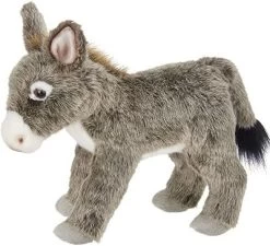 Bearington Pedro Plush Donkey Stuffed Animal, 12 Inches
