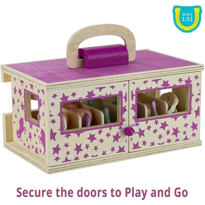 Breyer Unicorn Magic Wooden Carry Stable Playset W/ 6 Unicorns 1 Breyer Unicorn Magic Wooden Carry Stable Playset W/ 6 Unicorns