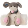 Mina Victory Plush Lines Stuffed Animal Plush With Blanket 7" X 17" Indoor Stuffed Animal