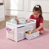 Badger Basket Doll Care Station With Three Baskets And Pocket Organizer - White Rose