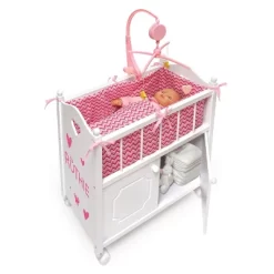 Badger Basket Cabinet Doll Crib With Chevron Bedding And Free Personalization Kit - White/Pink 9 Badger Basket Cabinet Doll Crib With Chevron Bedding And Free Personalization Kit - White/Pink -Dollhouse Dreams Deals Store GUEST 5618c839 b55d 44a4 95bc aedf254be5f2