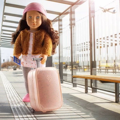 Our Generation Lisandra & Rolling Luggage 18" Travel Doll 1 Our Generation Lisandra & Rolling Luggage 18" Travel Doll