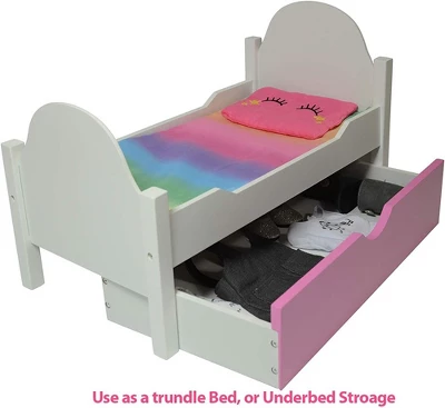 The New York Doll Collection Unicorn Wooden Doll Bed 4 The New York Doll Collection Unicorn Wooden Doll Bed - Image 4