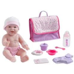 JC Toys La Newborn 13" Baby Doll With 7pc Diaper Bag Set