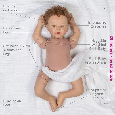 Paradise Galleries Reborn Baby Doll I Love You S-Mores 20 Inch Baby Doll - Brown Hair/Blue Gray Eyes 5 Paradise Galleries Reborn Baby Doll I Love You S-Mores 20 Inch Baby Doll - Brown Hair/Blue Gray Eyes - Image 5