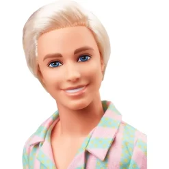 Barbie: The Movie Ken Doll Wearing Pastel Striped Beach Matching Set