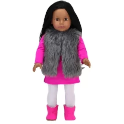 Sophia’s Snowflake Dress, Faux Fur Vest, Leggings, & Booties Outfit For 18” Dolls, Hot Pink/Silver/White -Dollhouse Dreams Deals Store GUEST 68766bf5 9735 40d3 a521 09698bfa1066