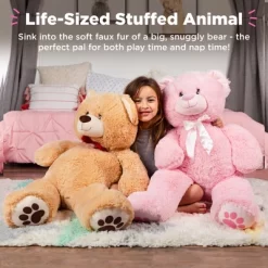 Best Choice Products 38in Giant Soft Plush Teddy Bear Stuffed Animal Toy W/ Bow Tie, Footprints