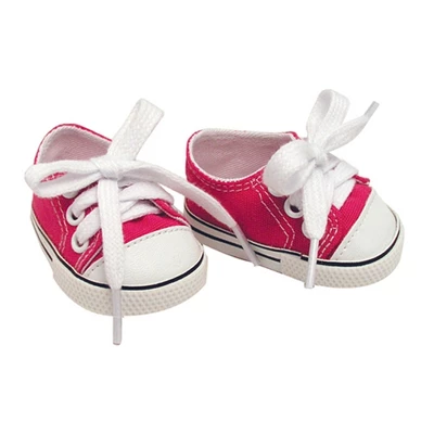 Sophia's - 18" Doll - Set Of 3 Canvas Sneakers - Pink, White, And Blue 3 Sophia's - 18" Doll - Set Of 3 Canvas Sneakers - Pink, White, And Blue - Image 3