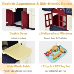 Costway Kid's Playhouse Games Cottage W/ 7 PCS Toy Set & Waterproof Cover 18 Costway Kid's Playhouse Games Cottage W/ 7 PCS Toy Set & Waterproof Cover -Dollhouse Dreams Deals Store GUEST 6bb71067 a529 4d62 a449 105fa146a686