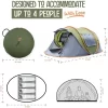 Camping Tent - 4-Person Easy Pop Up Tent With 2 Doors - UPF50+ Waterproof Instant Tent - Lightweight & Portable Family Tents Maple99