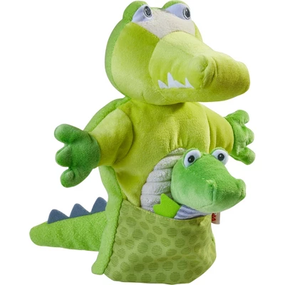 HABA Crocodile With Baby Hatchling - Hand Puppet And Finger Puppet 2 Pc Set 1 HABA Crocodile With Baby Hatchling - Hand Puppet And Finger Puppet 2 Pc Set
