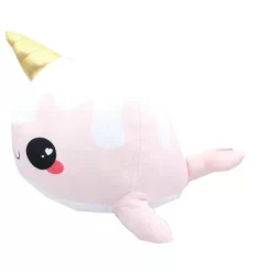 Se7en20 Glitter Galaxy 12-Inch Ice Cream Cone Horn Pink Narwhal Collectible Plush