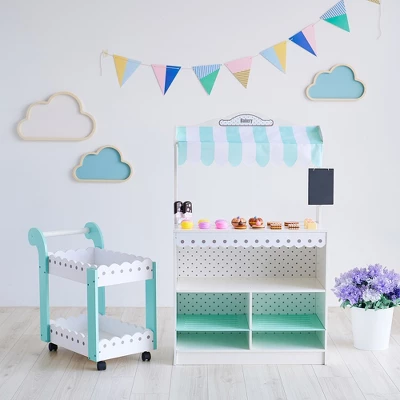 Teamson Kids My Dream Bakery Shop Dessert Stand White / Mint TD-13003A 2 Teamson Kids My Dream Bakery Shop Dessert Stand White / Mint TD-13003A - Image 2