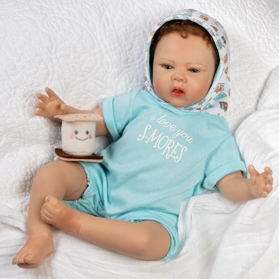 Paradise Galleries Reborn Baby Doll I Love You S-Mores 20 Inch Baby Doll - Brown Hair/Blue Gray Eyes 1 Paradise Galleries Reborn Baby Doll I Love You S-Mores 20 Inch Baby Doll - Brown Hair/Blue Gray Eyes