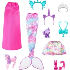 Barbie Doll And Fantasy Pets Dress-Up Doll Mermaid Tail And Skirt