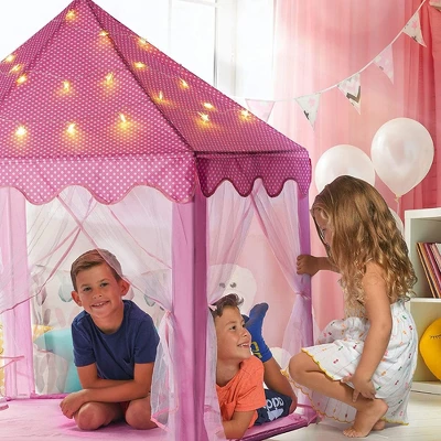 Large Playhouse Tent - Princess Castle Pink With Star Lights And Carry Bag - Play22USA 7 Large Playhouse Tent - Princess Castle Pink With Star Lights And Carry Bag - Play22USA - Image 7