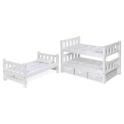 Badger Basket 1-2-3 Convertible Doll Bunk Bed With Bedding And Baskets - White Rose 11 Badger Basket 1-2-3 Convertible Doll Bunk Bed With Bedding And Baskets - White Rose -Dollhouse Dreams Deals Store GUEST 9243b43d ff46 4e9a 892f 256c2d943f34