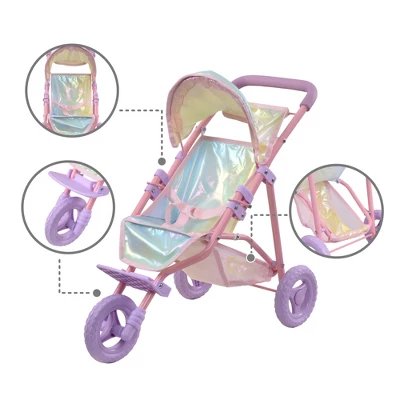 Olivia's Little World Baby Doll Jogging Stroller Buggy Iridescent Color OL-00016 7 Olivia's Little World Baby Doll Jogging Stroller Buggy Iridescent Color OL-00016 - Image 7
