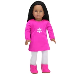 Sophia’s Snowflake Dress, Faux Fur Vest, Leggings, & Booties Outfit For 18” Dolls, Hot Pink/Silver/White -Dollhouse Dreams Deals Store GUEST 9773b710 0a57 4177 ba3e 7c657fc5975d