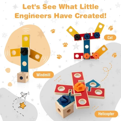 Costway Wooden Tool Bench Workbench Toy Play For Kids With Tools Set For Toddlers Ages 3 + 6 Costway Wooden Tool Bench Workbench Toy Play For Kids With Tools Set For Toddlers Ages 3 + - Image 6