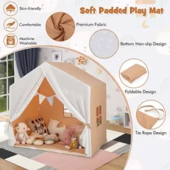Costway Kid's Play Tent Toddler Playhouse Castle Solid Wood Frame With Washable Mat Orange/Pink 16 Costway Kid's Play Tent Toddler Playhouse Castle Solid Wood Frame With Washable Mat Orange/Pink -Dollhouse Dreams Deals Store GUEST adaf3fcc 0e74 43c8 9d55 cc3e3b8abbb2