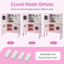 Costway Kids Pretend Kitchen Play Set Toddler Toy Wooden Chef Height Adjustable With Sounds -Dollhouse Dreams Deals Store GUEST ae5a8d82 56fe 4e18 9638 9d3ff8c53714