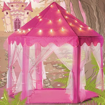 Large Playhouse Tent - Princess Castle Pink With Star Lights And Carry Bag - Play22USA 3 Large Playhouse Tent - Princess Castle Pink With Star Lights And Carry Bag - Play22USA - Image 3