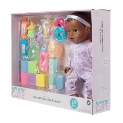 Perfectly Cute 24pc Baby Doll Deluxe Play And Care Set - Dark Brown Hair -Dollhouse Dreams Deals Store GUEST cae55c02 dca6 4d7d 83df 9a136a4d1946