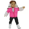 Dress Along Dolly Winter Snow Doll Outfit For American Girl Doll - Pink, 5 Piece