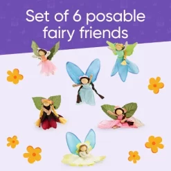 Magic Cabin - Fairy Dolls - Take-Along Posable Pocket Fairies For Kids, Set Of 6 -Dollhouse Dreams Deals Store GUEST d5b5d2b6 c4f0 4c64 a272 1e93ddd8ba4d