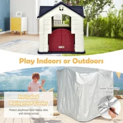 Costway Kid's Playhouse Games Cottage W/ 7 PCS Toy Set & Waterproof Cover 17 Costway Kid's Playhouse Games Cottage W/ 7 PCS Toy Set & Waterproof Cover -Dollhouse Dreams Deals Store GUEST daf7e538 fecb 4c15 8699 a27423402601
