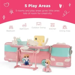 Best Choice Products Camper Van Playset Pretend Play Dollhouse Toy With 54 Accessories And Tiny Critters For Kids -Dollhouse Dreams Deals Store GUEST e28539f6 704c 4c3a 9fde ed54dc58ddb1