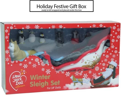 The New York Doll Collection 18 Inch Doll Winter Sleigh Set 3 The New York Doll Collection 18 Inch Doll Winter Sleigh Set - Image 3