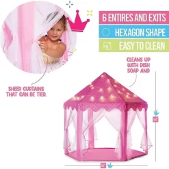 Large Playhouse Tent - Princess Castle Pink With Star Lights And Carry Bag - Play22USA 13 Large Playhouse Tent - Princess Castle Pink With Star Lights And Carry Bag - Play22USA -Dollhouse Dreams Deals Store GUEST e6837a75 ef5f 48f9 ae59 393994ae7f30