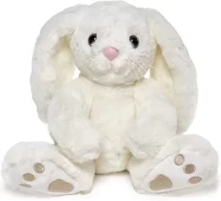 Bearington Whiskers White Plush Stuffed Animal Bunny Rabbit, 10.5 Inches