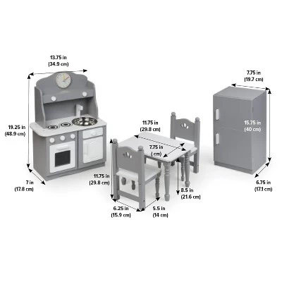 Kitchen Furniture Set For 18" Dolls - Gray/White 5 Kitchen Furniture Set For 18" Dolls - Gray/White - Image 5