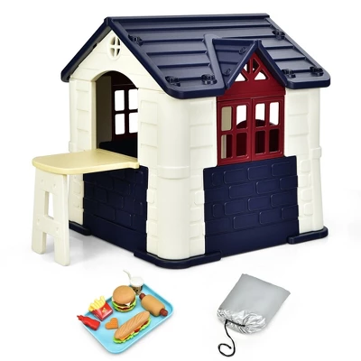 Costway Kid's Playhouse Games Cottage W/ 7 PCS Toy Set & Waterproof Cover 9 Costway Kid's Playhouse Games Cottage W/ 7 PCS Toy Set & Waterproof Cover - Image 9